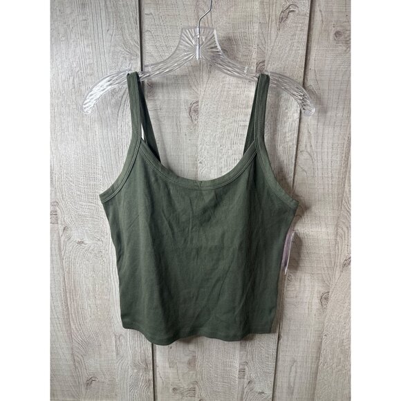 Wild Fable Womens Size Large Ribbed Tank Tops Set of 2 Green & Multicolor Trim - Picture 6 of 13